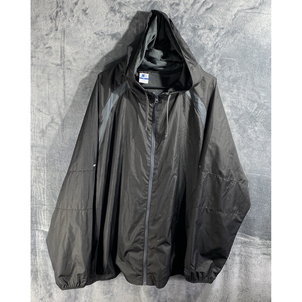 Starter Jacket Men 3XL (54-56) Zip Up Hoodie Coat Windbreaker Mesh Lined Sport